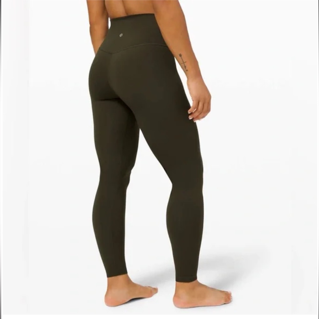Lululemon Dark Olive Green Hr Sz 6 28” Leggings